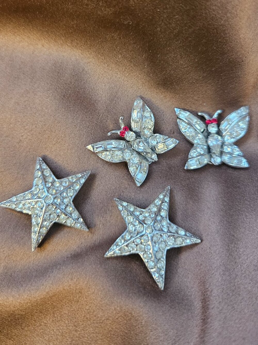 Coro Pegasus signed vintage rhinestone buttons